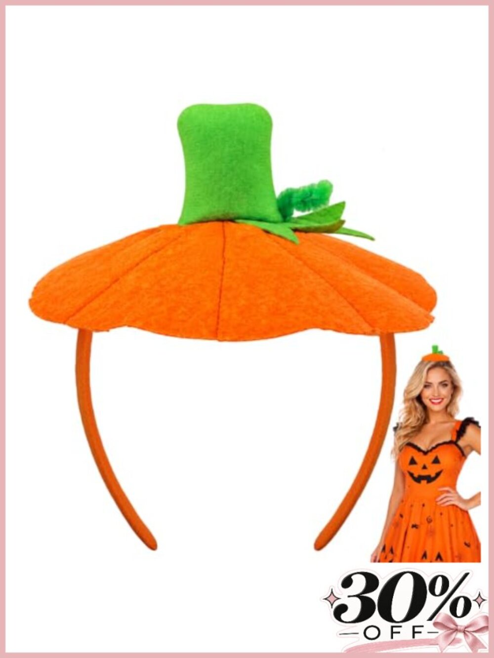 Orange Pumpkin Headband Halloween Costume Hat